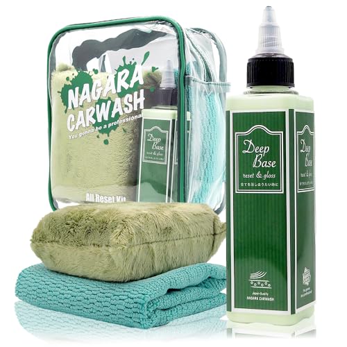 【ながら洗車】DeepBase 120ml ポーチセット『 頑固な水シミや小傷が取れない時の最後の砦 』 ディープベース ウォータースポット コーティング剤 車 イオンデポジット 水垢落とし ガラスコーティングのリセットにも エッジレス アプリケーター マイクロファイバータオル